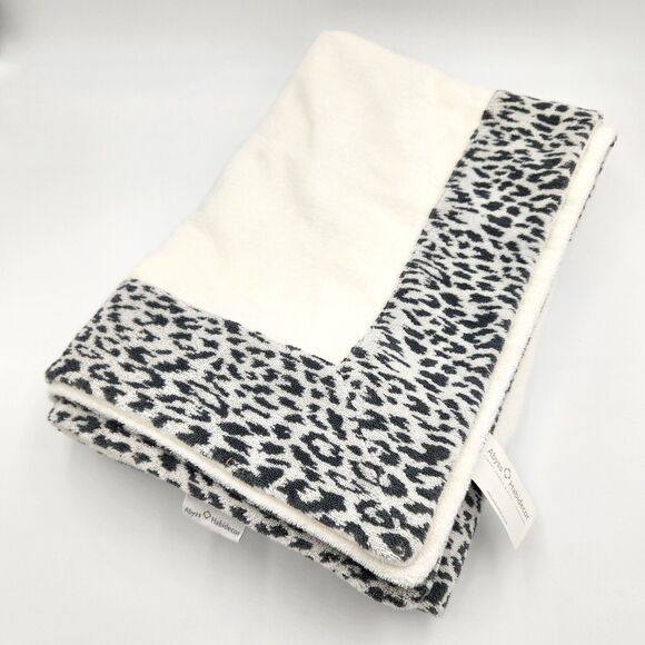 ABYSS White Leopard Print Staple Cotton Luxury Portozimbia Large Beach Towel - Picture 1 of 6